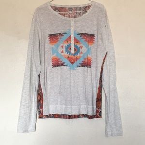 Long sleeve native print shirt